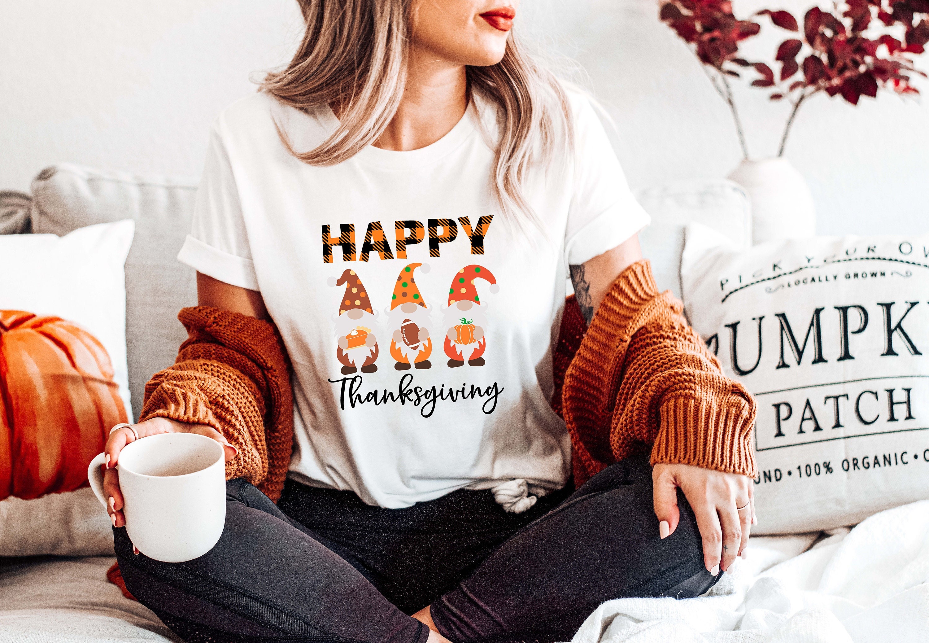 Happy Thanksgiving Gnome Shirt Thankful T-shirt Buffalo Unisex Tee