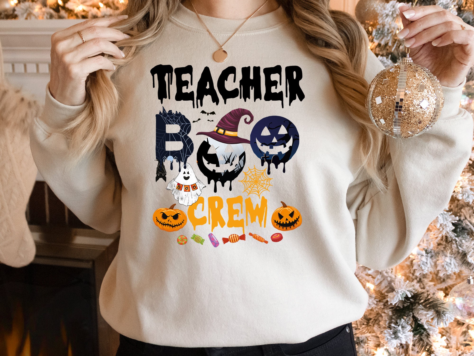 Teacher Boo Crew Sweatshirt Spooky Sweatshirthalloween