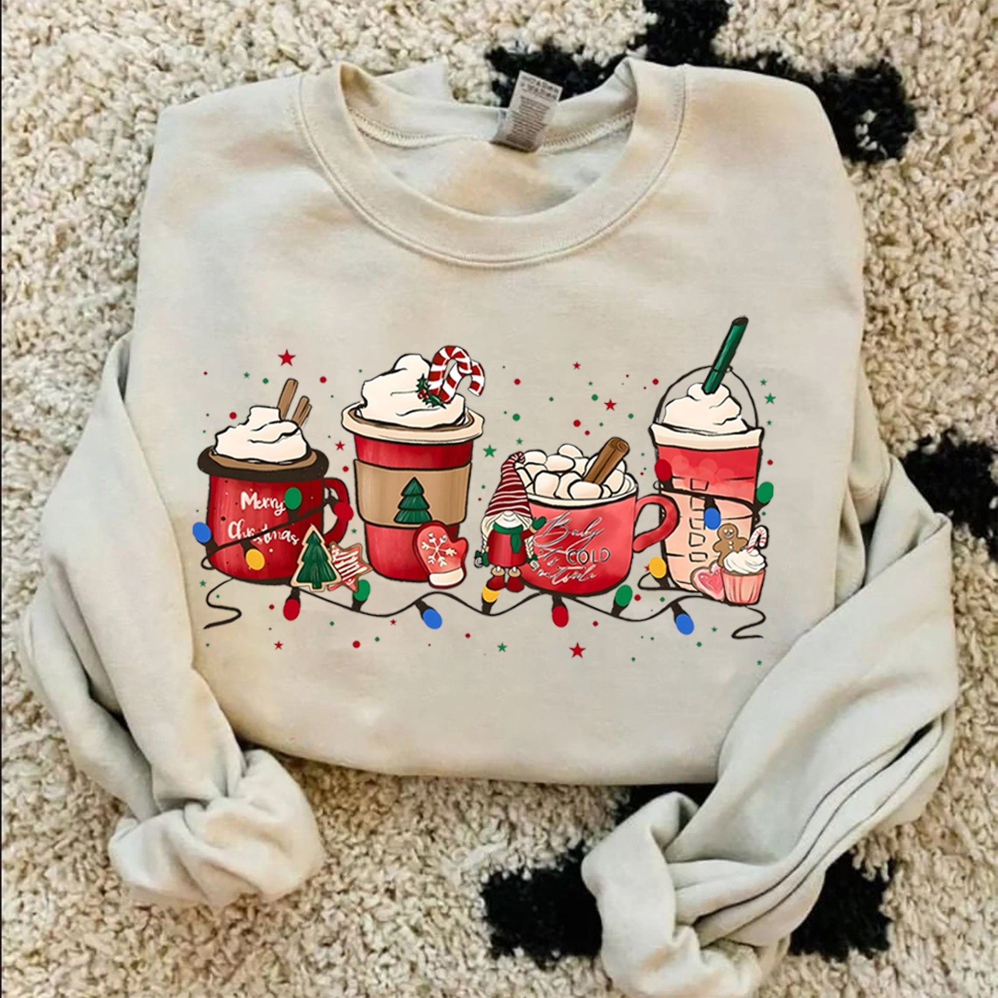 Christmas Coffee Sweatshirt Christmas Latte Shirt Coffee