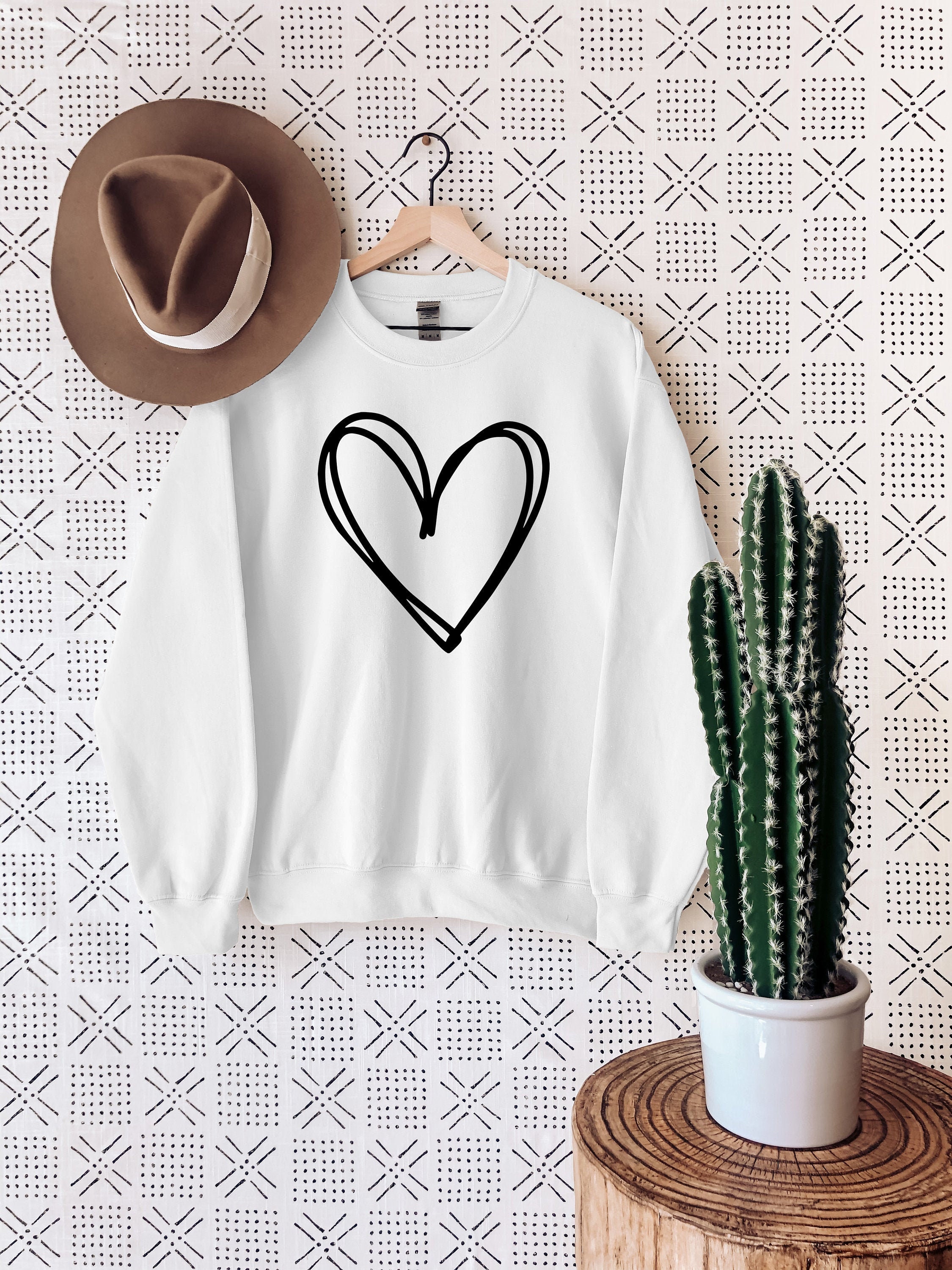 Heart Sweatshirt Love Heart Sweater Valentines Day