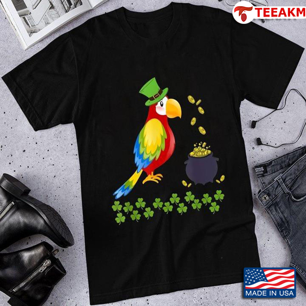 Leprechaun Parrot Shamrock Patrick Day Unisex T-shirt