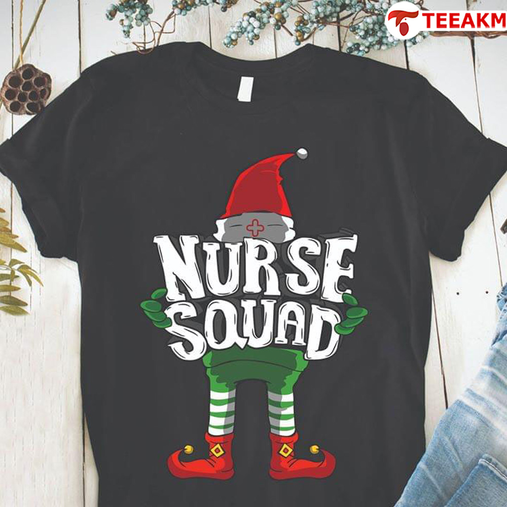 Christmas Elf Nurse Squad Unisex Tee