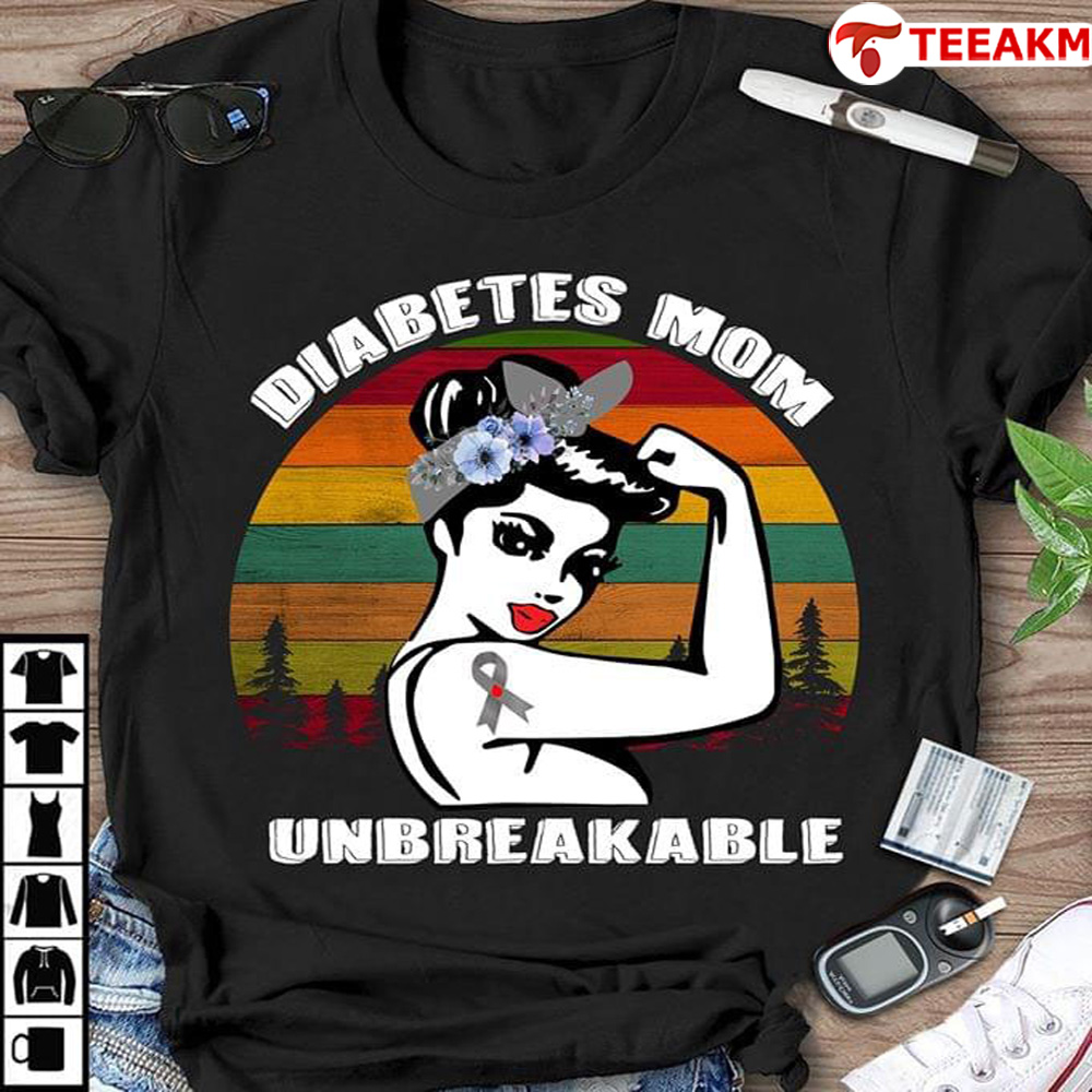 Diabetes Mom Unbreakable Unisex Tee