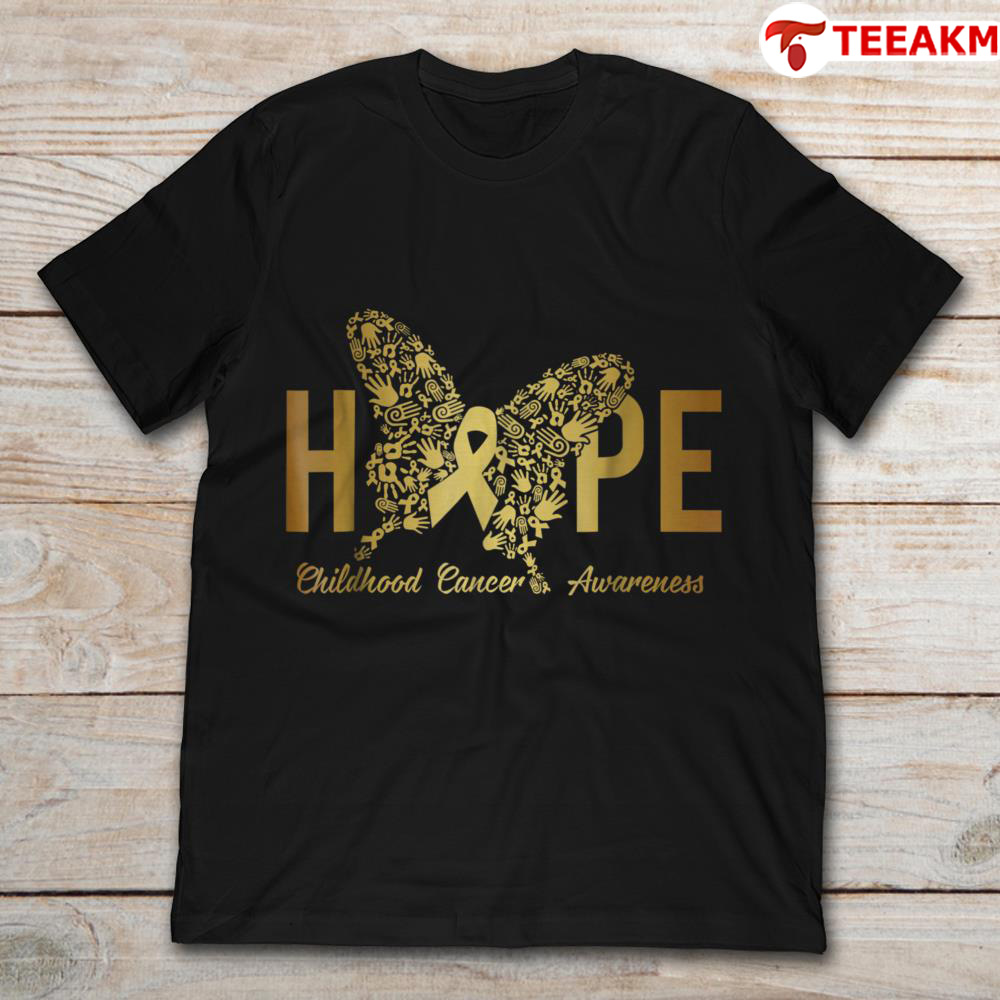 Hope Childhood Cancer Awareness Ribbon Unisex Tee