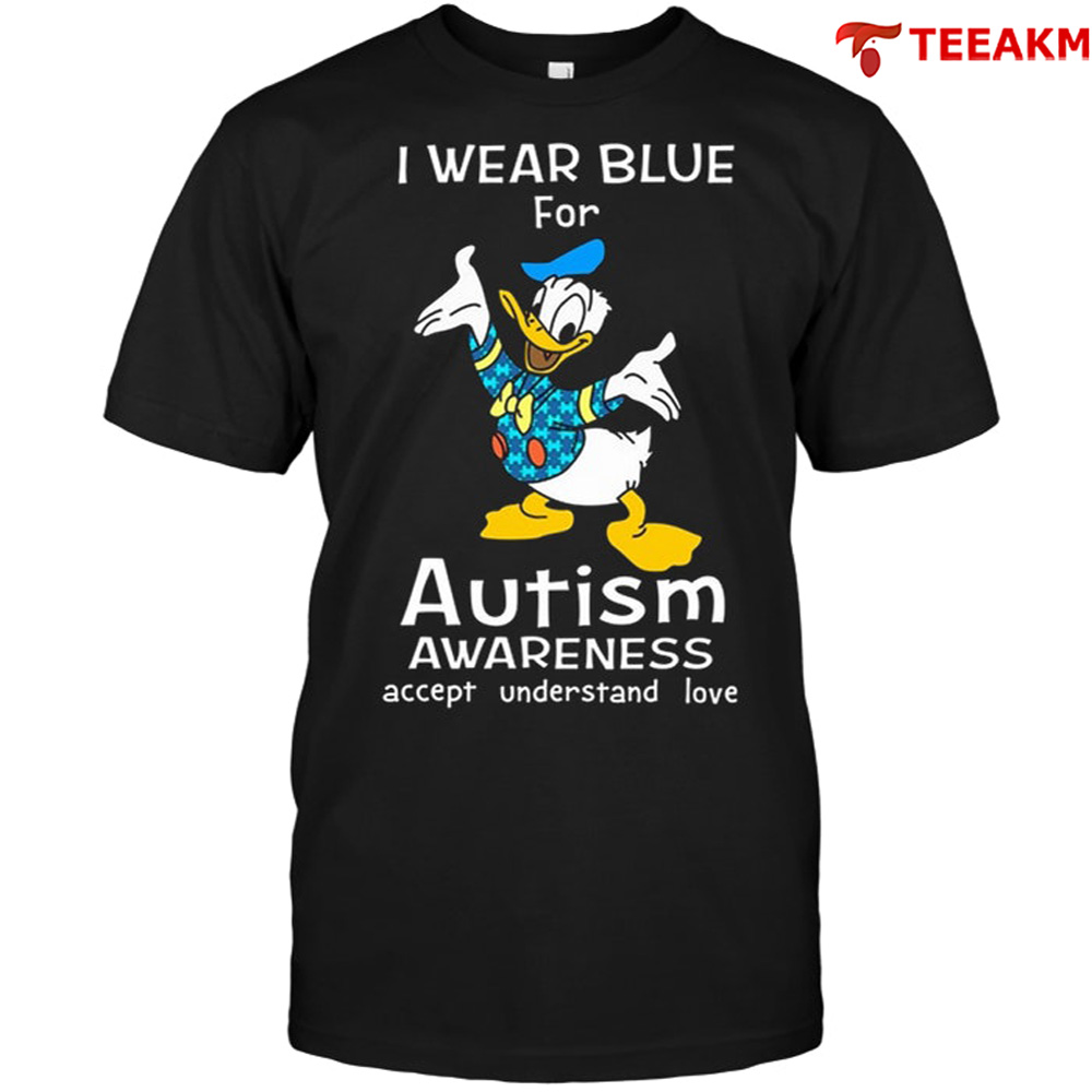 I Wear Blue For Autism Donald Duck Unisex T-shirt
