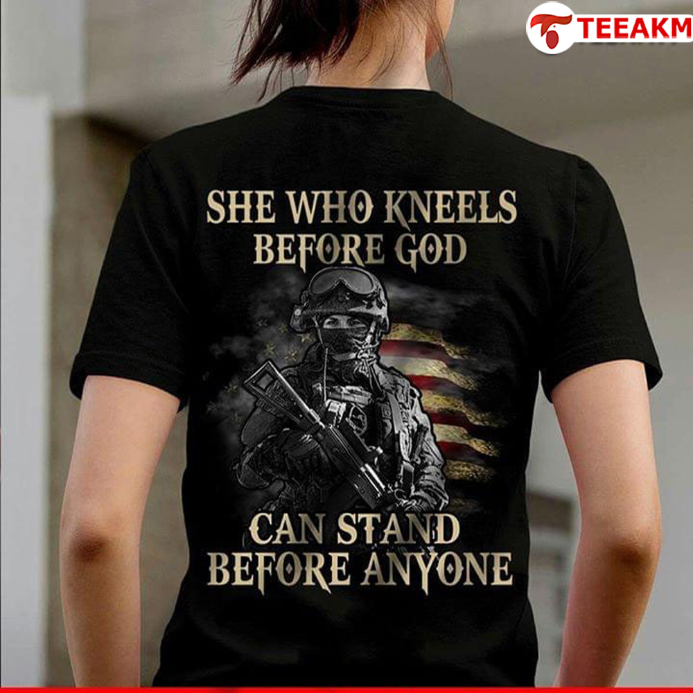 She-who-kneels-before-god-veteran-can-stand-before-anyone Unisex Tee
