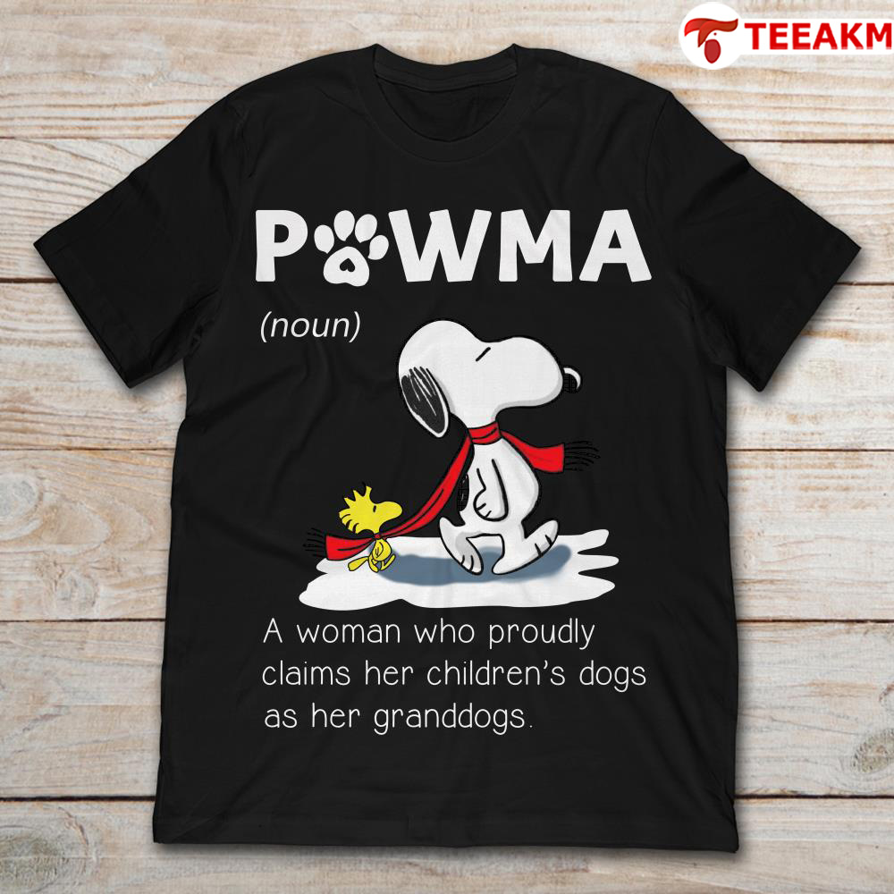 Snoopy-and-woodstock-figure-powma-definition-a-woman-who-proudly-claims-her-childrens-dogs-as-her-granddogs Unisex Tee