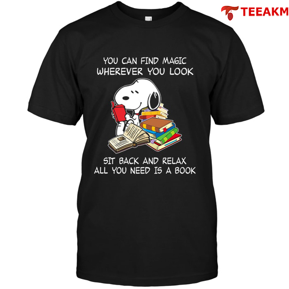 Snoopy-you-can-find-magic-wherever-you-read-book Unisex Tee