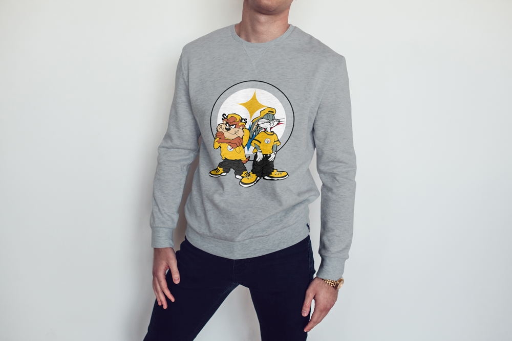 Looney Tunes Bugs And Taz Pittsburgh Steelers Unisex T-shirt